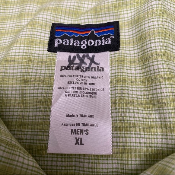 Patagonia Island Hopper Light Green Checkered Long Sleeve Shirt XL - Picture 3 of 7